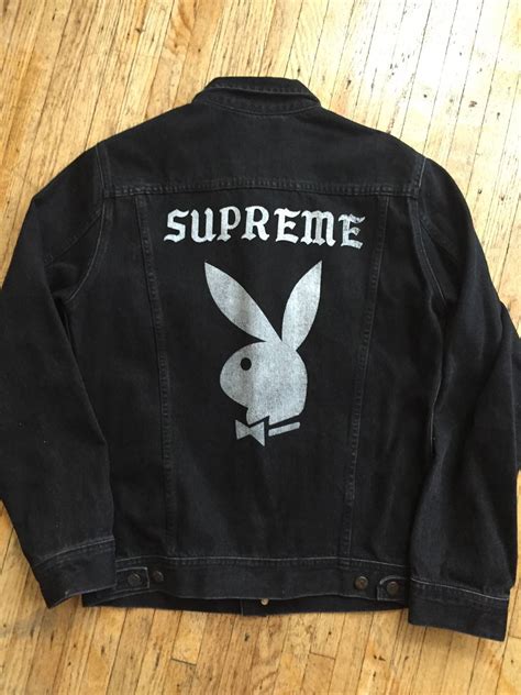 supreme playboy denim jacket replica|Playboy Denim Jacket .